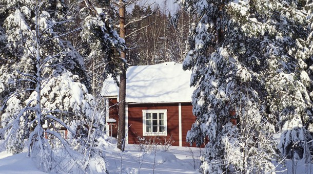 Cabaña en la nieve