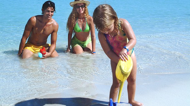 Familia en las playas de Varadero 