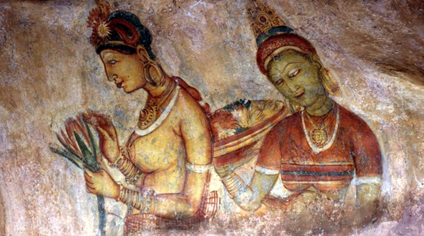 Frescos en la roca de Sigiriya