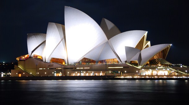 Opera House de noche, Sidney