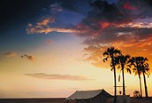 Atardecer en un campamento