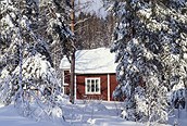 Cabaña en la nieve