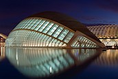 Ciudad de las artes y las ciencias de noche, Valencia