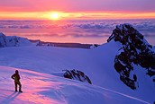 Impresionante puesta de sol desde el Glaciar Franz Josef