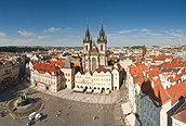 Praga, la Ciudad Vieja vista desde la torre del Ayuntamiento viejo
