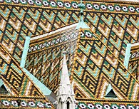 Detalle del tejado en Budapest