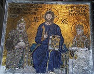Estambul. Mosaicos bizantinos de la época de Justiniano (s.VI) en el interior de Santa Sofía.