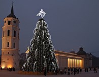 Plaza de la Catedral en Navidad, Vilnius