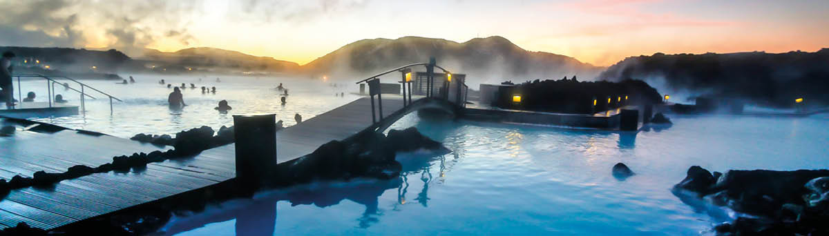The sun was rising at the blue lagoon and it was a delight to swim in the warm baths with the outside temperature around zero degrees created a slight mist in the air as the cold air made contact to the warm water 