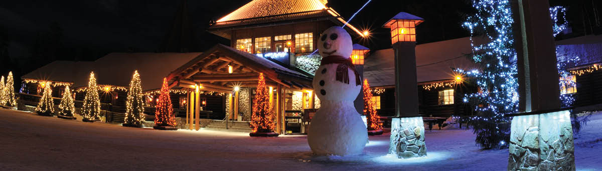  Christmas light decoration in the city streets in Finland, North Pole  