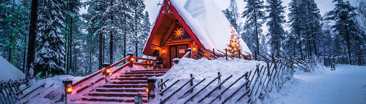 Rovaniemi - December 16, 2017: Santa Claus village of Rovaniemi, Finland