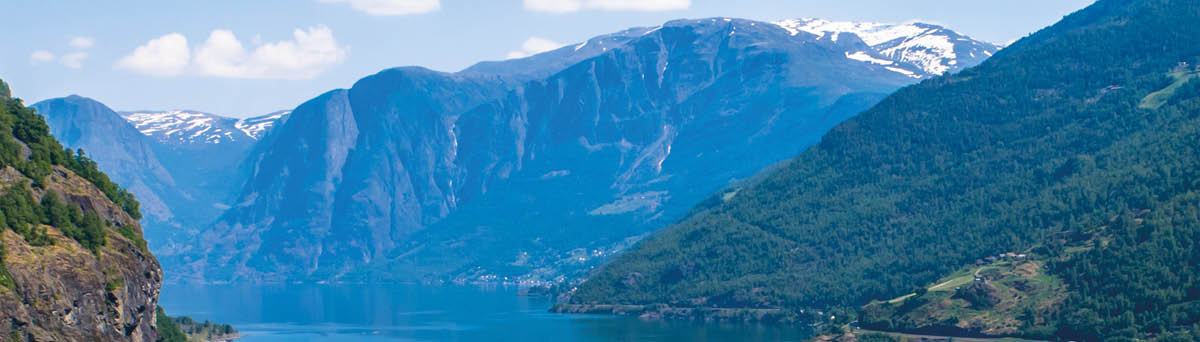 Aerial view of Flam village  Norway 