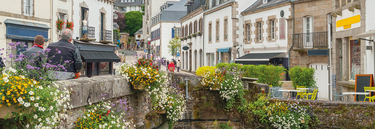 Idyllic scenery at Pont-Aven, a commune in the Finistere department of Brittany in northwestern France 