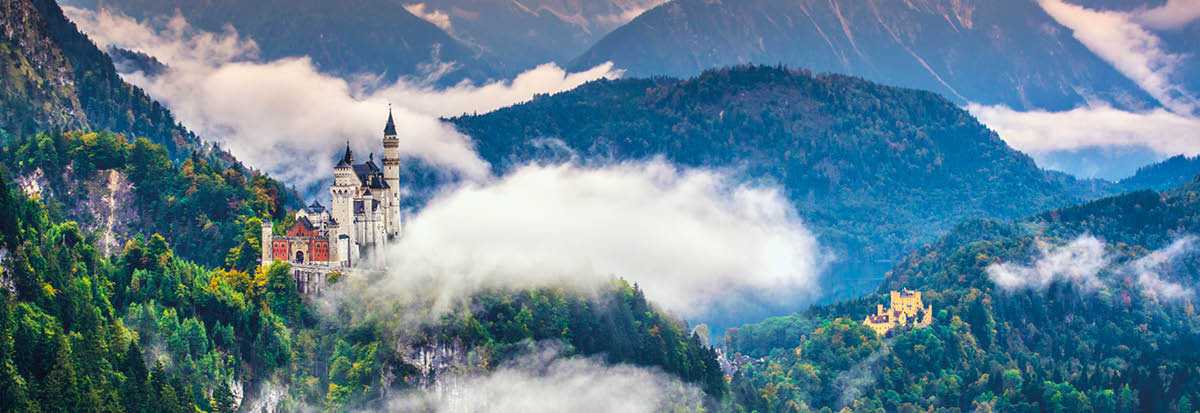 Neschwanstein Castle in the Bavarian Alps of Germany 