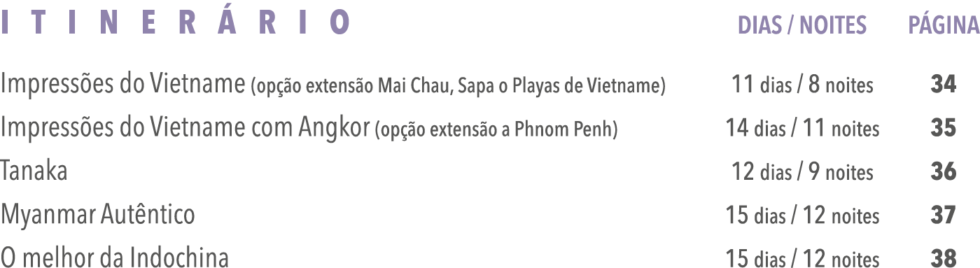 Itinerário Dias   Noites Página Impressões do Vietname (opção extensão Mai Chau, Sapa o Playas de Vietname) 11 dias     