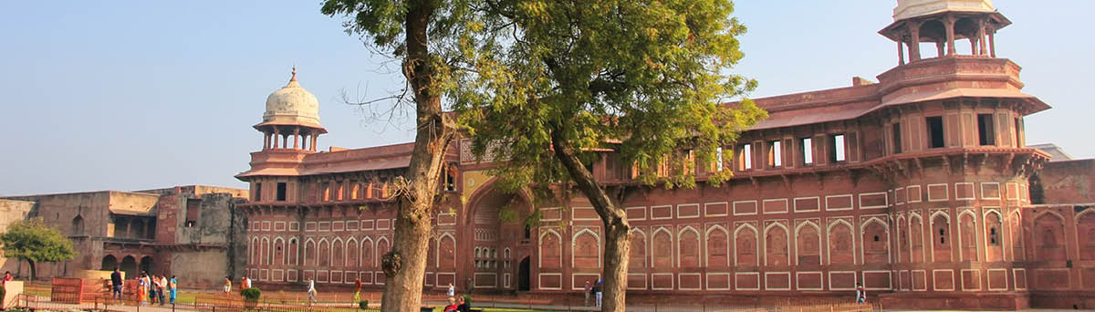 Jahangiri Mahal in Agra Fort, Uttar Pradesh, India  The fort was built primarily as a military structure, but was later upgraded to a palace 