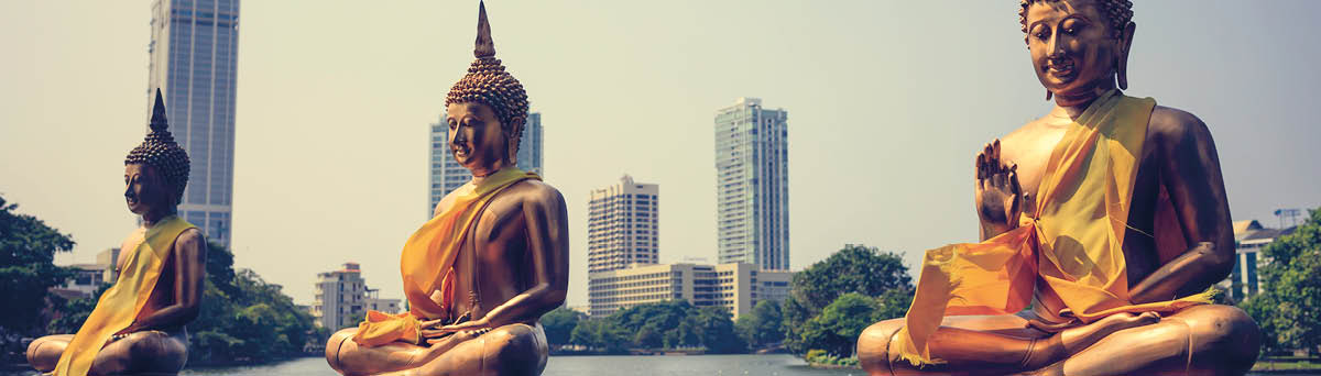 Seema Malaka Buddhist temple situated in the Beira Lake in Colombo; Sri Lanka