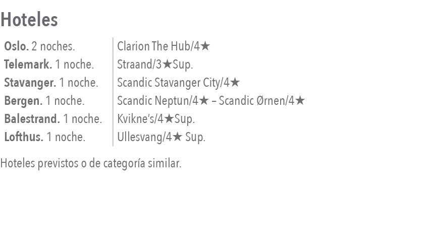 Hoteles   Hoteles previstos o de categoría similar 