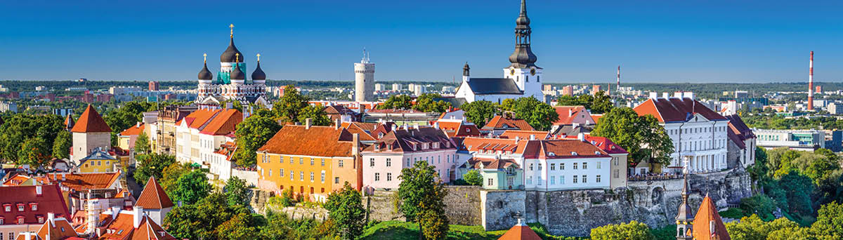 Tallinn, Estonia, old town skyline of Toompea Hill 