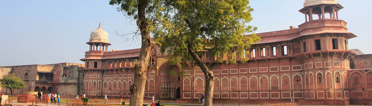 Jahangiri Mahal in Agra Fort, Uttar Pradesh, India  The fort was built primarily as a military structure, but was later upgraded to a palace 