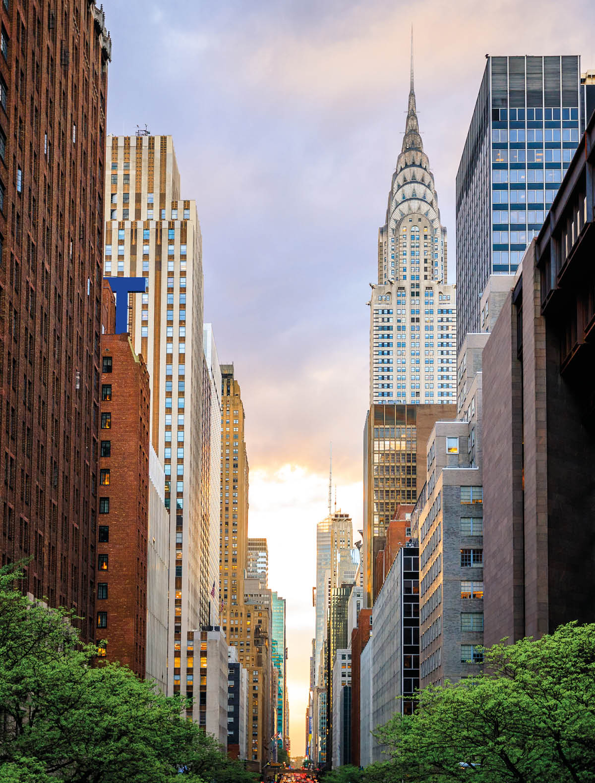 The view down 42nd Street in New York City, from the Tudor City Overpass