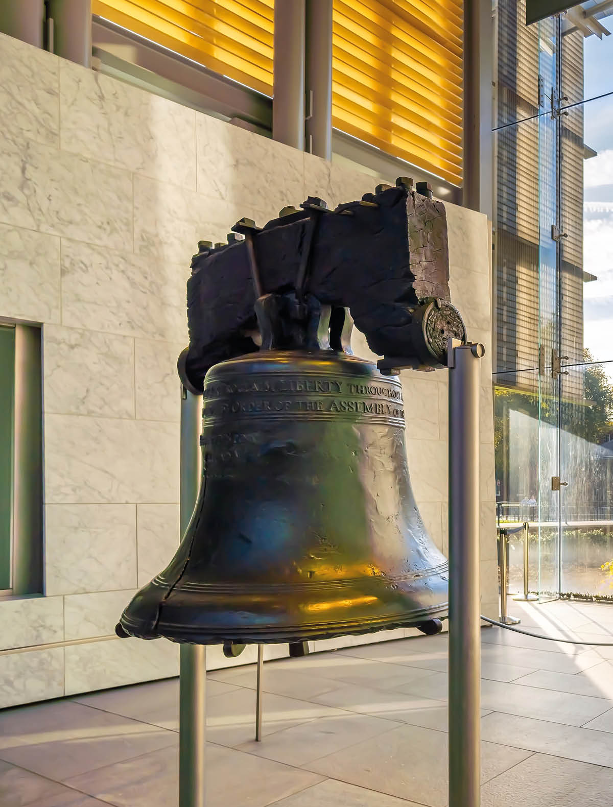 Liberty Bell old symbol of American freedom in Philadelphia Pennsylvania, USA