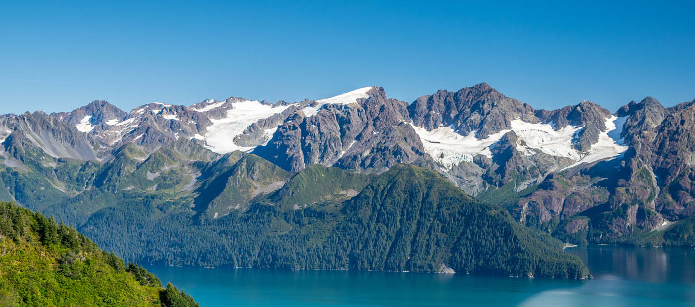 Ressurection bay and surrounding mountains, Seward, Alaska