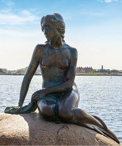 The Sirenetta statue at Copenhagen on Denmark