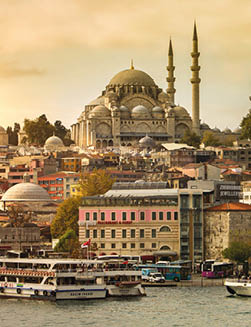 Panorama view of Istanbul at sunset 