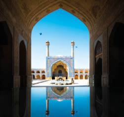 Emam Mosque with reflection  in Isfahan Iran