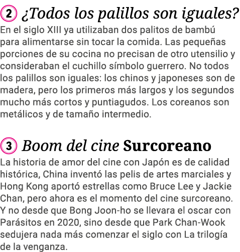    Todos los palillos son iguales  En el siglo XIII ya utilizaban dos palitos de bambú para alimentarse sin tocar la    