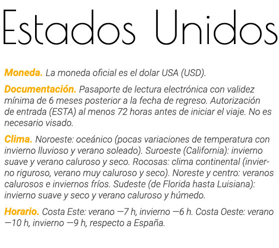 Estados Unidos Moneda  La moneda oficial es el dolar USA (USD)  Documentación  Pasaporte de lectura electrónica con v   